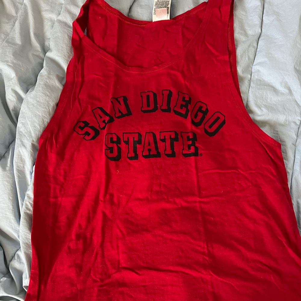 VICTORIA SECRET PINK X SDSU RED MUSCLE TANK
